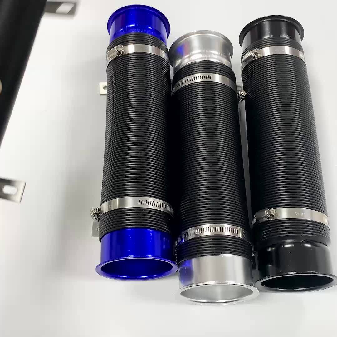 Cold Air Intake Hose Filter Pipe 3Universal Flexible Car Telescopic Tube Kit Q