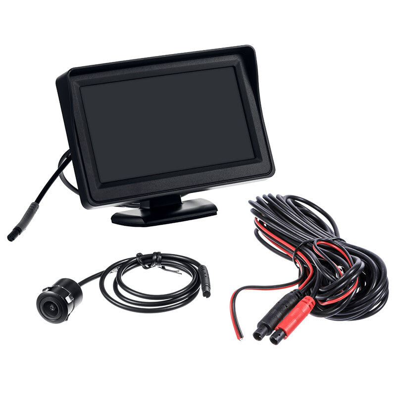 4.3-inch in-vehicle LCD screen, rearview monitor with reverse-facing camera and 1080P night vision backup camera. n