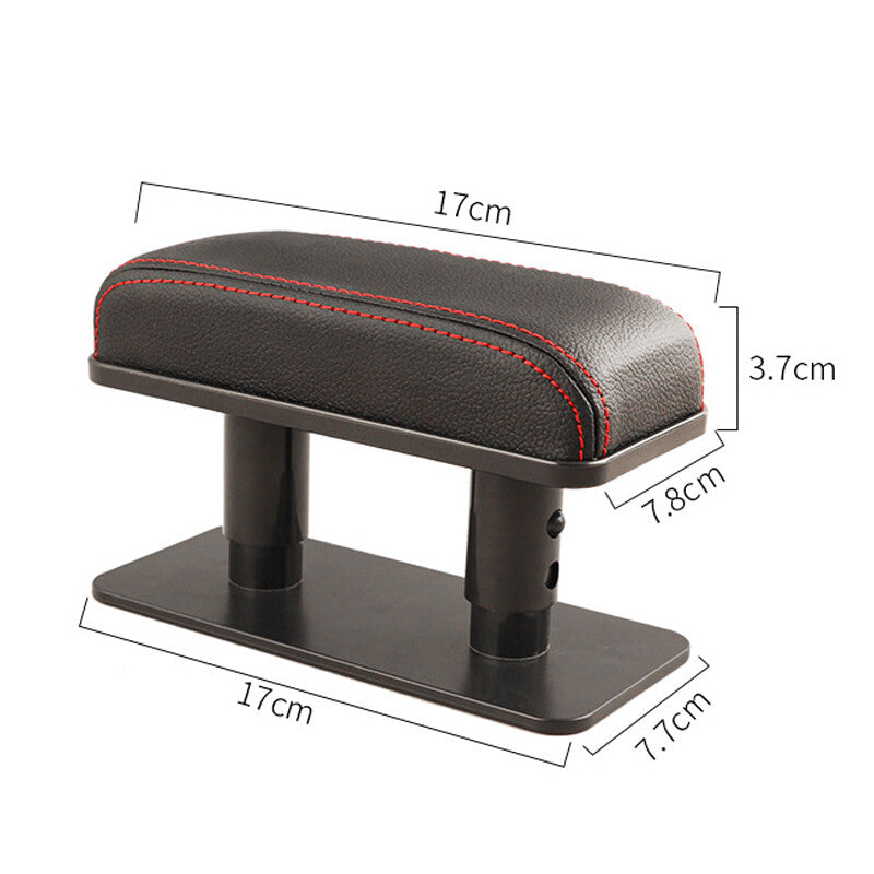 PU car door height adjustable side elbow support armrest box bracket black - n