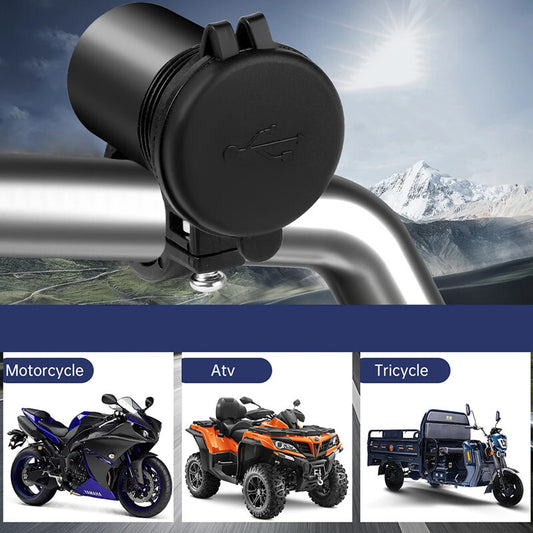 Waterproof Motorcycle Handlebar USB Charger Dapter Power Supply Socket Switch