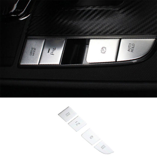 for Hyundai for Elantra 2021-2023 Aluminum Silver Hand Brake Lever Button Sticker 4X n