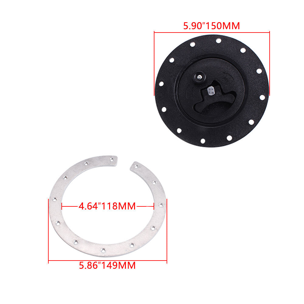 New Black Replacement Fuel Cell Gas Tank Filler Cap with Filler Plate + Fittings