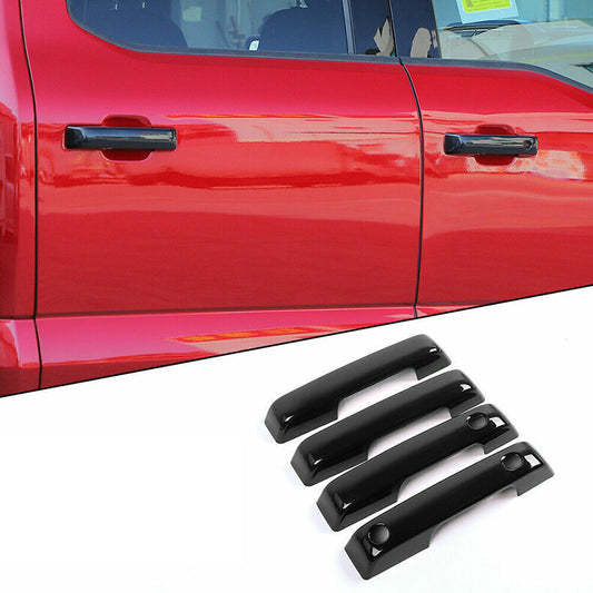 for Ford F-150 F150 2021-2023 Gloss Black Side Door Handle Molding Cover Trim 4x