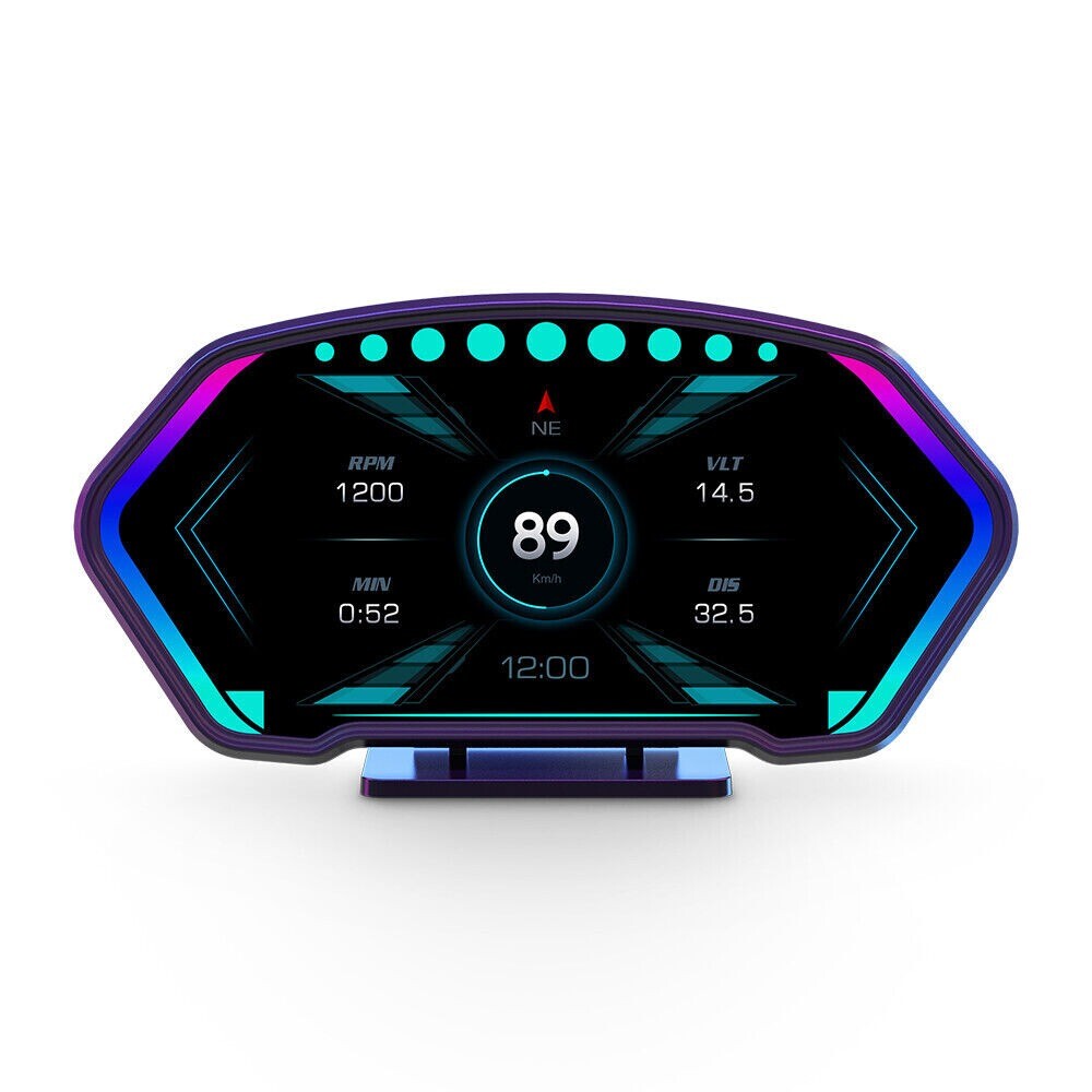 1x Digital Car Head Up Display Dashboard OBD GPS Speedometer Speed Meter Compass n