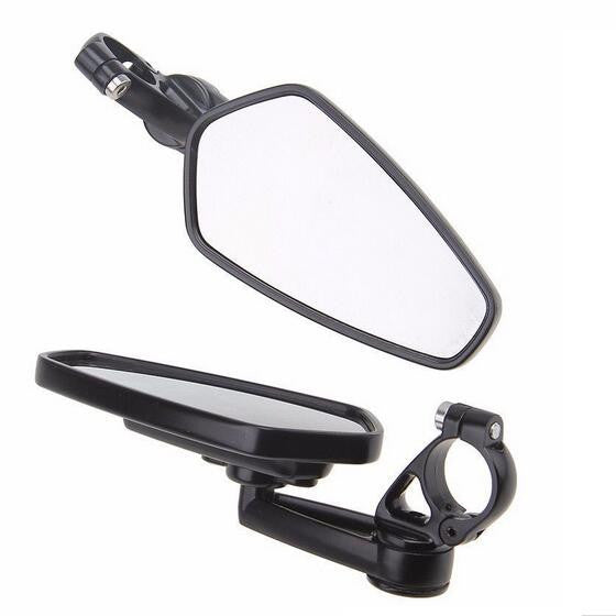 2x Black Motorcycle Bike Billet Aluminum 7/8 22mm Bar End Side Rearview Mirrors
