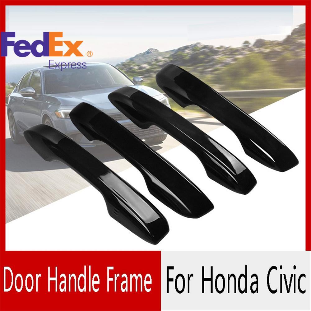 4x New Gloss Black Car Door Handle Cover Trim for Honda for Civic 11th Gen 2022 2023
