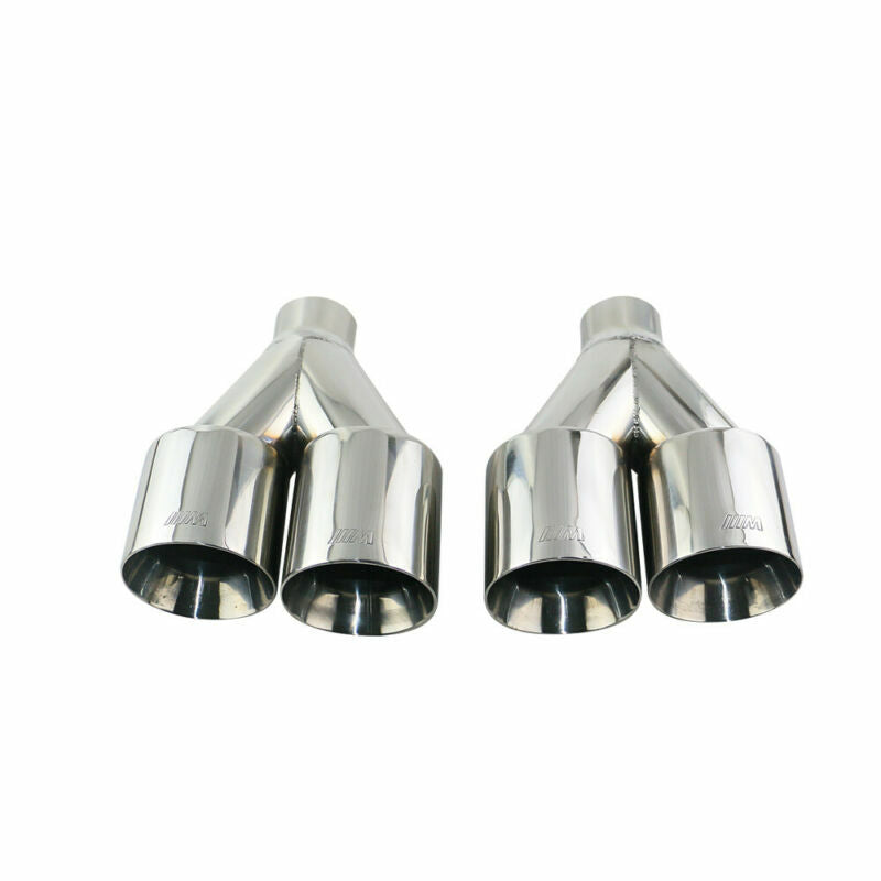 Pair 3'' ID Universal Dual Exhaust Tips 4 OD Tail Pipe for BMW M Performance