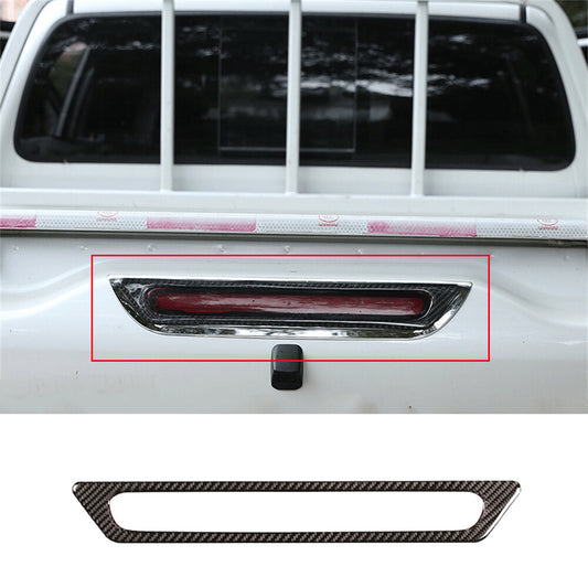 For T@yota Hilux Revo 2015-2021 Carbon Fiber Rear Tailgate Brake Light Lamp Trim