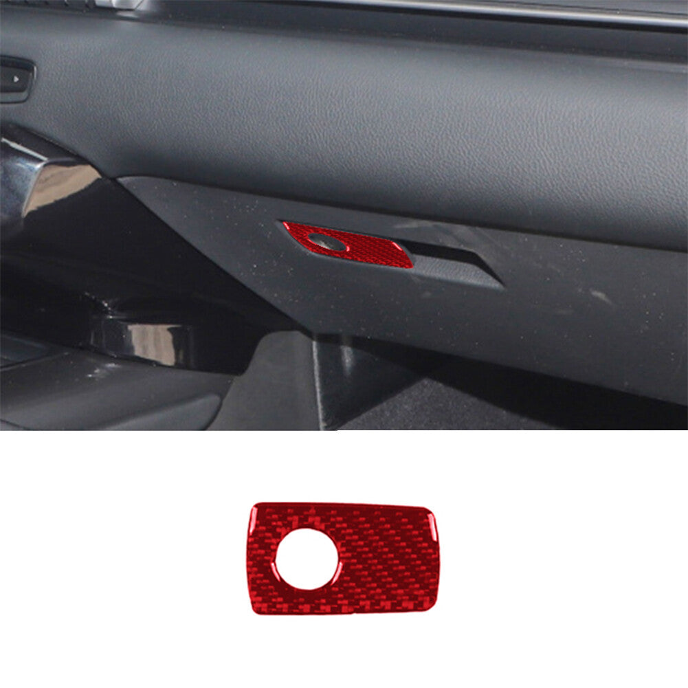 Red Carbon Fiber Glove Box Handle Cover Trim for Toyota Supra A90 2019-2022