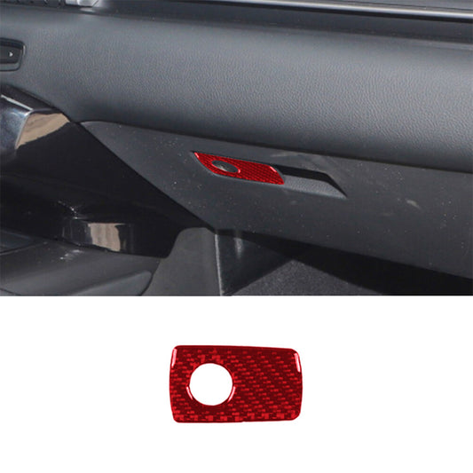 Red Carbon Fiber Glove Box Handle Cover Trim for Toyota Supra A90 2019-2022