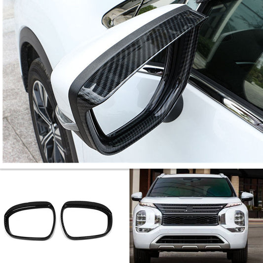 Carbon Fiber Rearview Mirror Rain Eyebrow Trim for Mitsubishi Outlander 2022-23