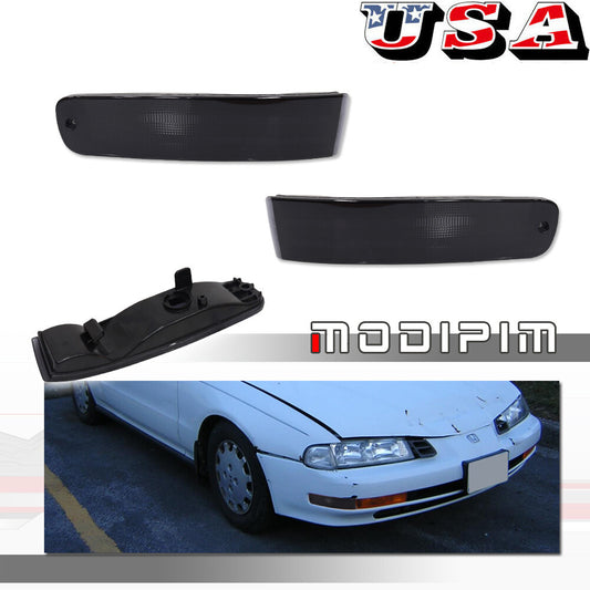 Suitable for 92 - 96 for Honda Prelude smoked front bumper outer turn signal / corner light lens - v