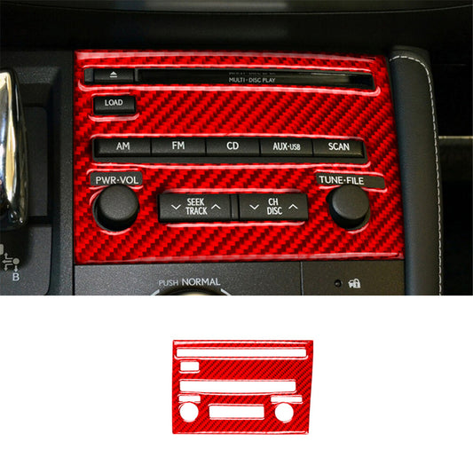 Red Carbon Fiber Radio Console Cover Trim for Lexus CT200h