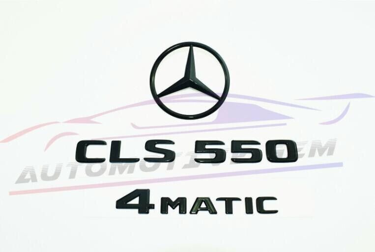 CLS550 4MATIC rear star badge, glossy black lettering badge for AMG for Mercedes W218
