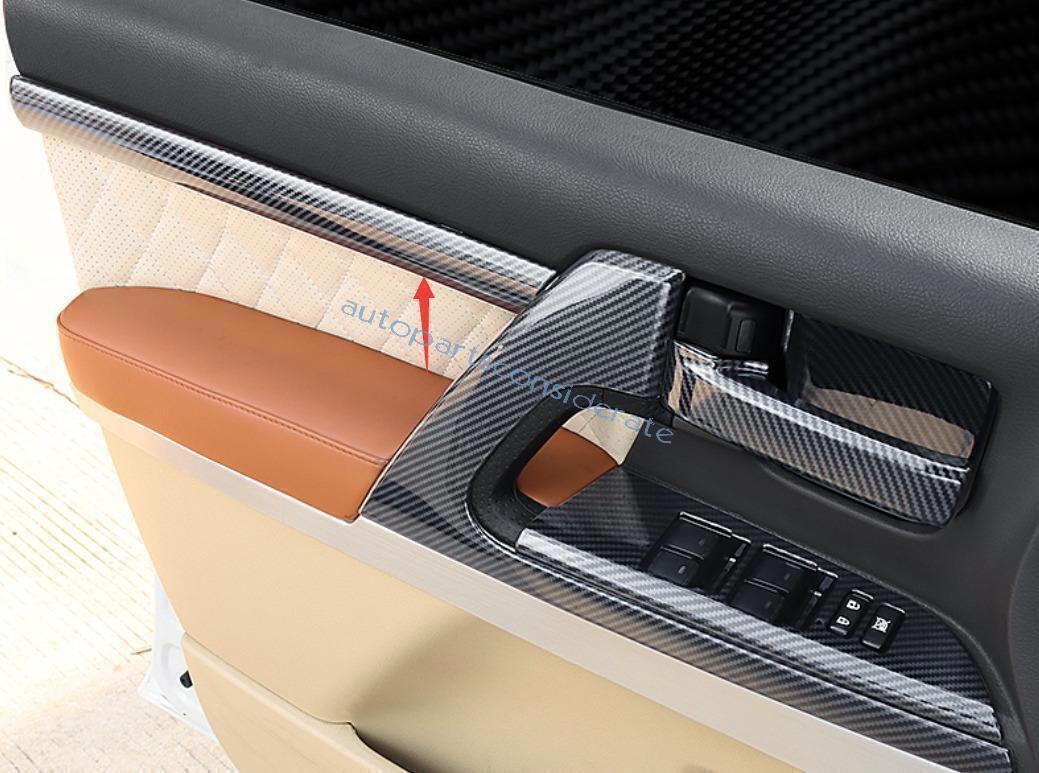 for Toyota for Land Cruiser 2016-21 Inner Door Panel Strip Cover ABS Carbon Fiber 4P
