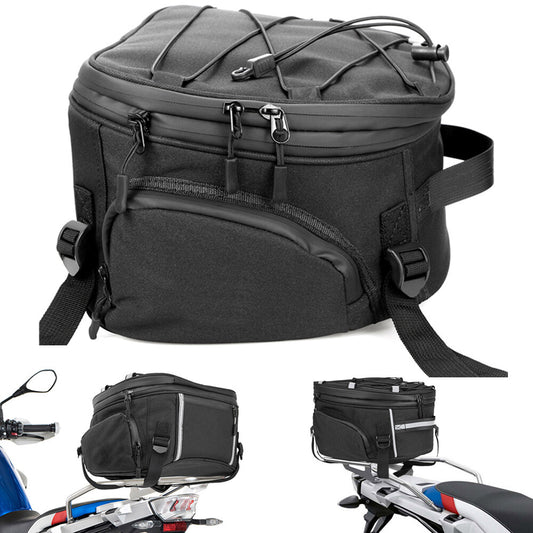Motorcycle Rear for Seat Tail Bag Helmet Bag Pack Waterproof Extended Luggage Carry Q