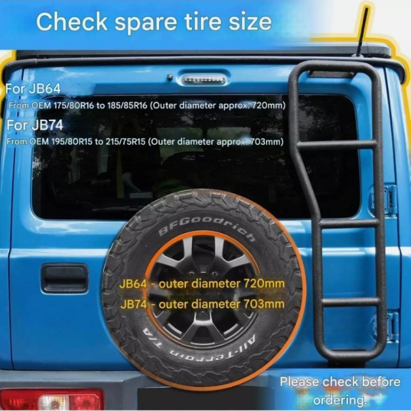 for Suzuki for Jimny JB64 JB74 rear ladder steel - no drilling required.