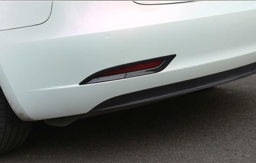 for Tesla Model 3 2017-2022 Carbon Fiber Rear bumper Fog Light Frame cover Trim