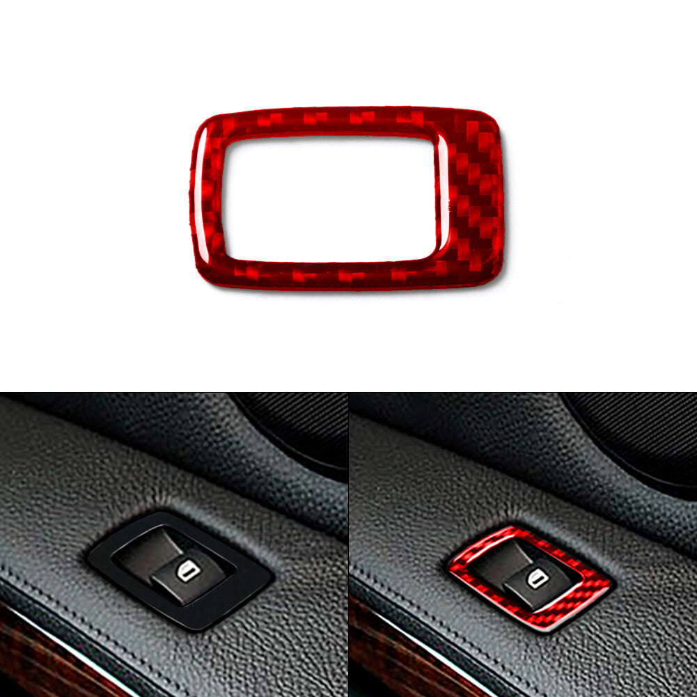 Red Carbon Fiber Passenger Side Window Control Trim for BMW Z4 E89 2009-2016