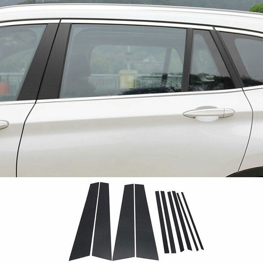 for BMW X1 2016-22 ABS Carbon Fiber Side Window Bc Pillar Cover Trim Sticker 10P