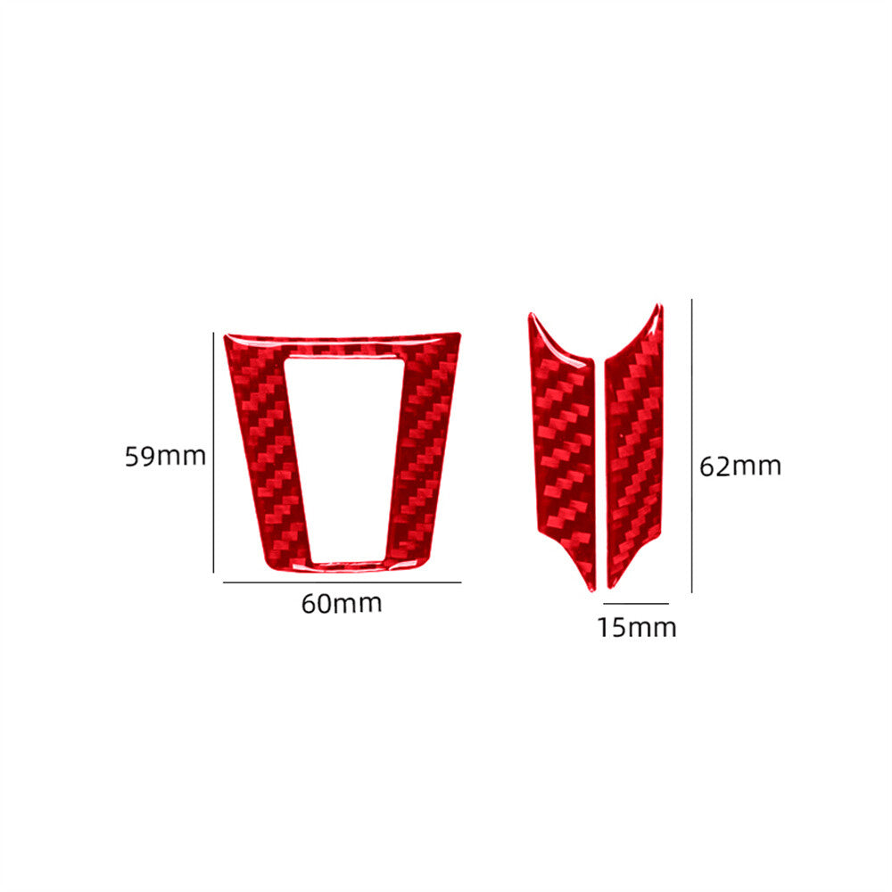 Red Carbon Fiber Steering Wheel Lower U-Shaped Panel Cover for Jaguar XF 2009-11