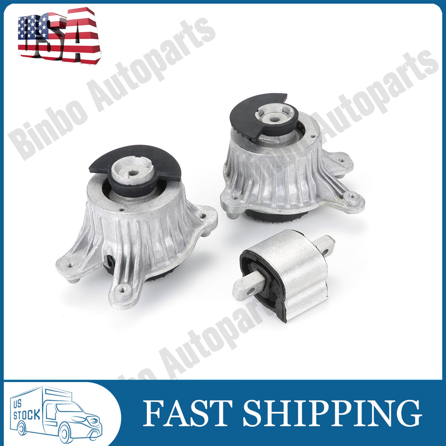 3pcs Engine+Transmission Mount for Benz W205 W213 E200 C180 C200 C300 2052406217 Q