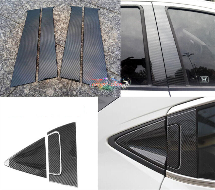 5Pcs Red Carbon Fiber Interior Radio Console Cover Trim For Fiesta 2011-15 v