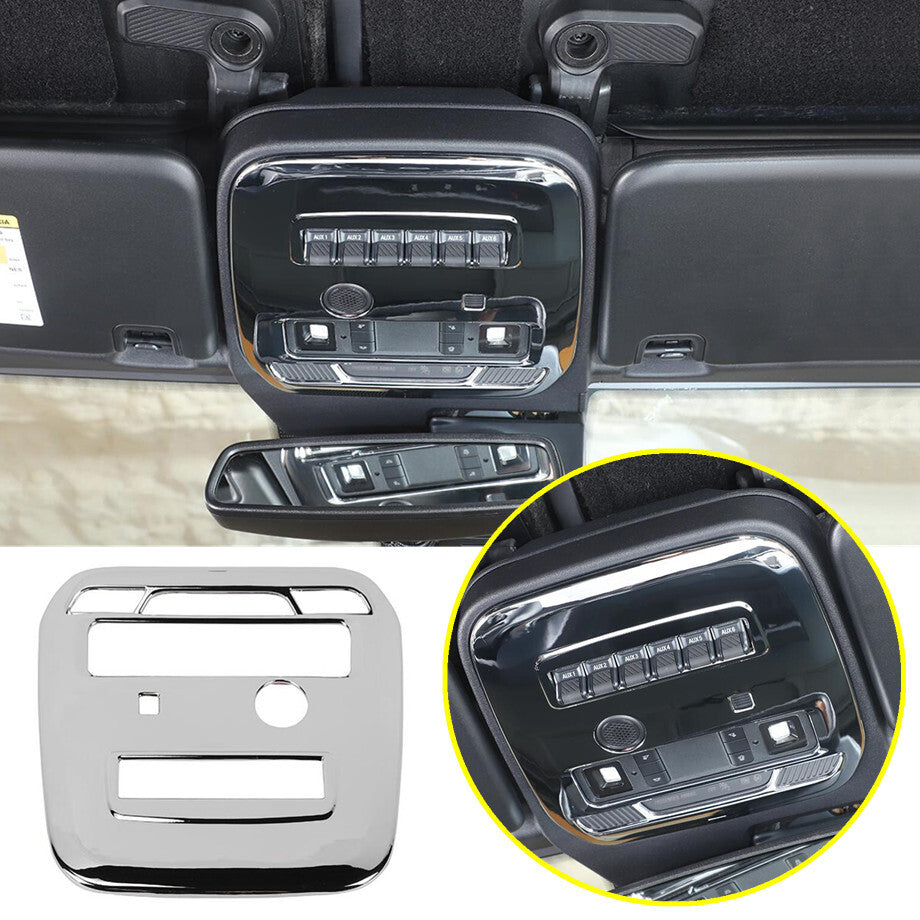 For 2021-2023 Bronco Chrome Inner Front Roof Reading Light Lamp Cover Trim v