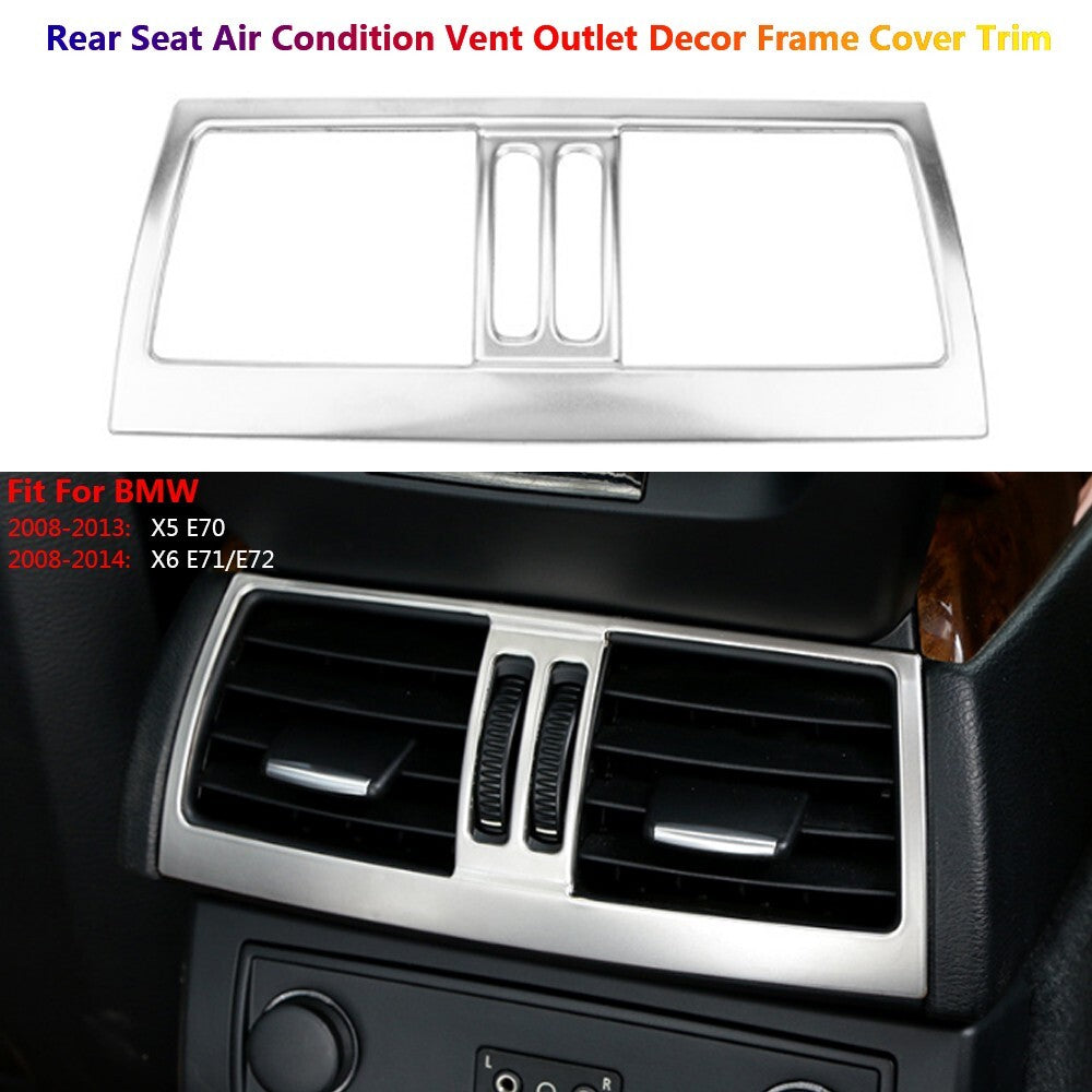 Stainless for BMW X5 X6 E70 E71 E72 Car Rear for Seat AC Air Vent Outlet Cover Trims