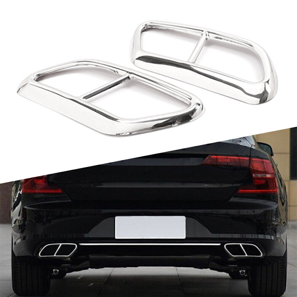 for Volvo V90 S90 2016-2020 Exhaust Muffler Tail Pipe Cover Trim Stainless Steel
