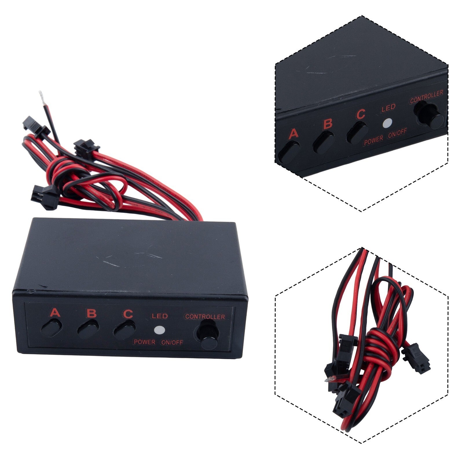 4 Ways LED Strobe Flash Light Lamp Flasher Flashing-Controller Box 12V v