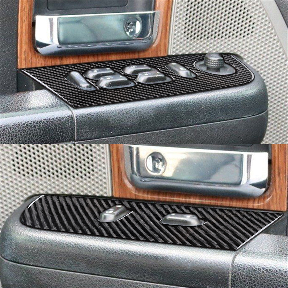 Carbon Fiber Interior Front Window Control Cover Trim for Ford F-150 FX4 2004-08