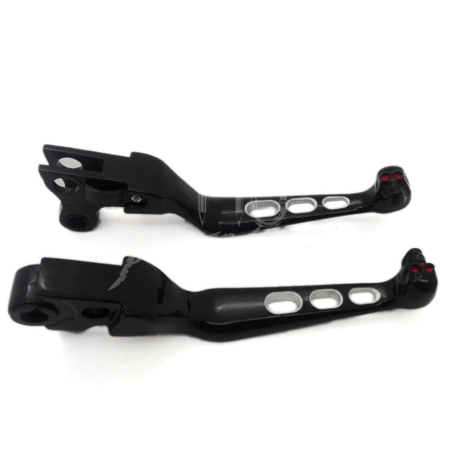Black Skull Brake Clutch Levers for Harley Softail Night Train Dyna Q