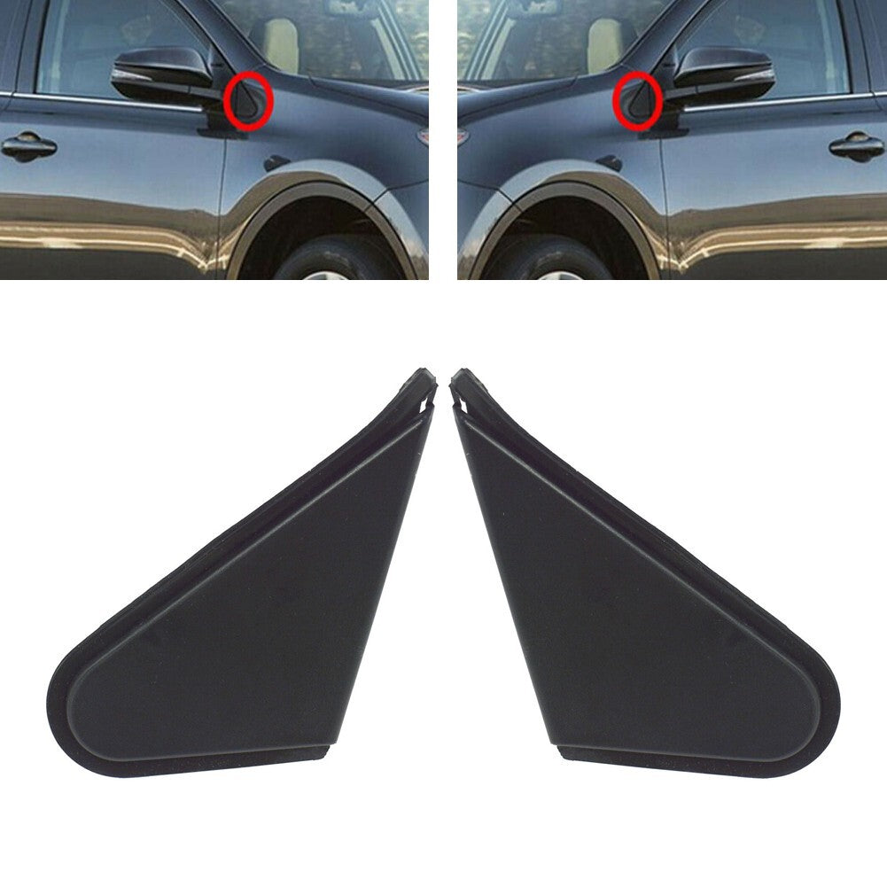 Pair Side Door Wing Mirror Corner Triangle Cover Trim for RAV4 13-18 v