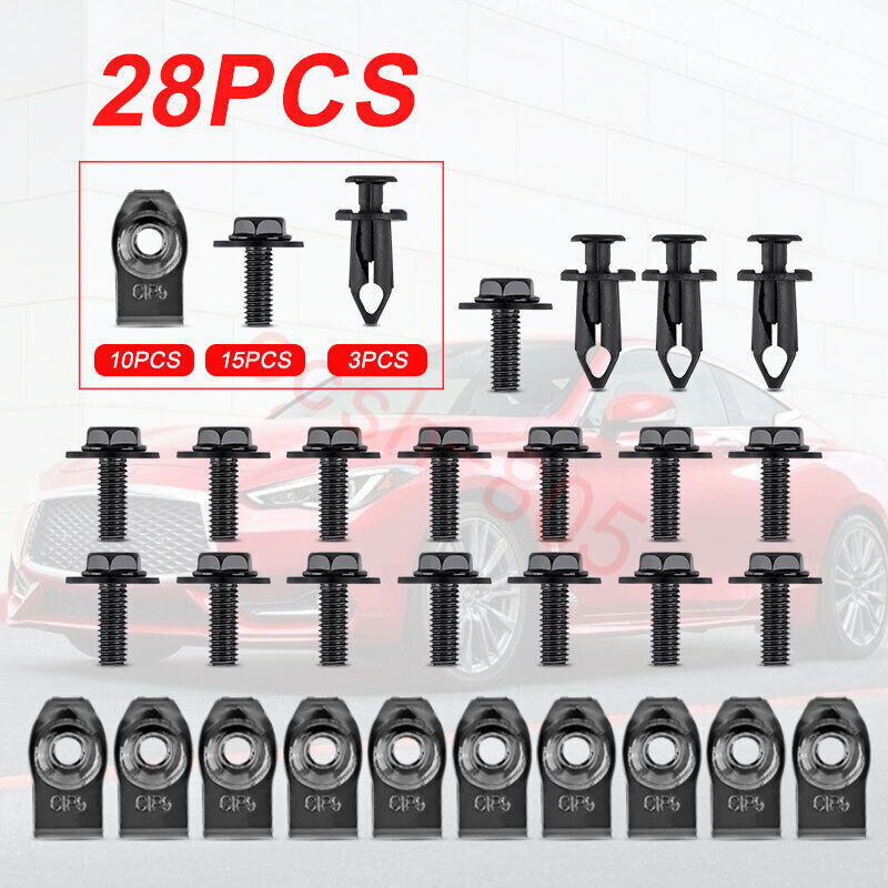 Engine Under Cover Splash Shield Guard Body Bolt U-nut Clips Fastener for Honda