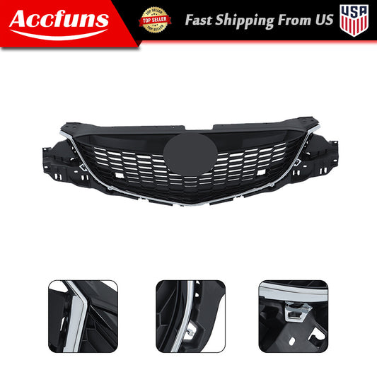 Applicable to 2013 for Mazda CX-5 MA1200187, front bumper upper grille, black chrome plastic. n