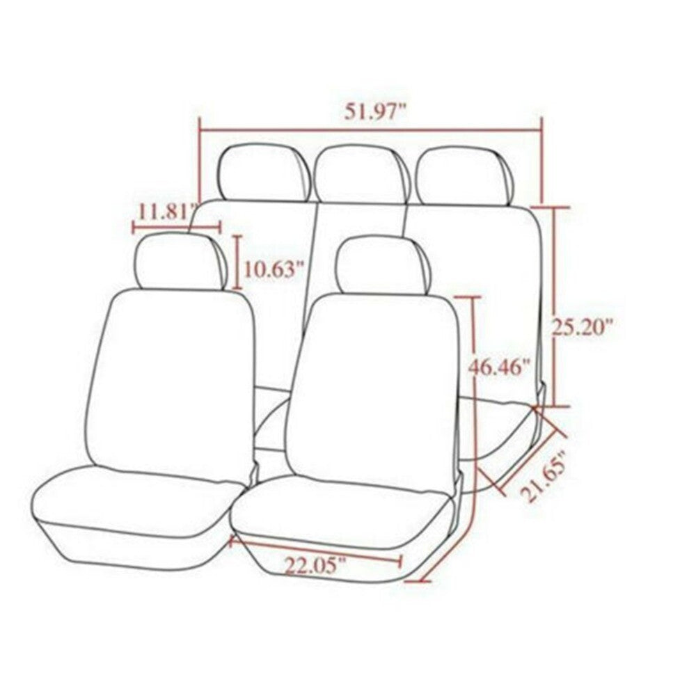 for Seat Covers Full Set Protectors Leather Car Replacement Black For 5-seats SUV n