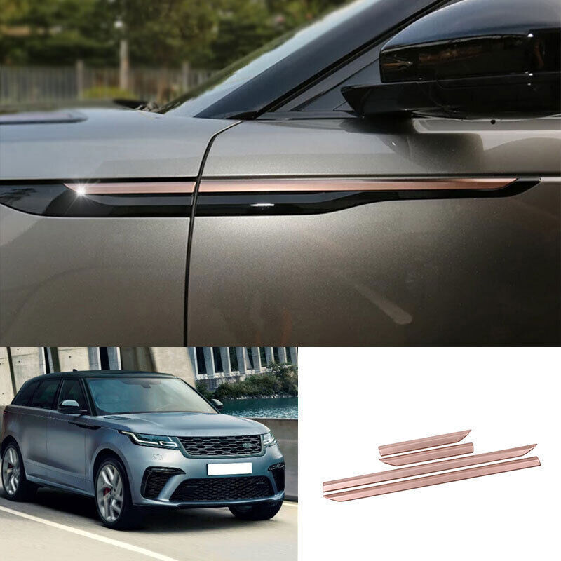 for Range Rover Velar 18-23 Rose Gold Side Fender Air Wing Molding Cover Trim 4P