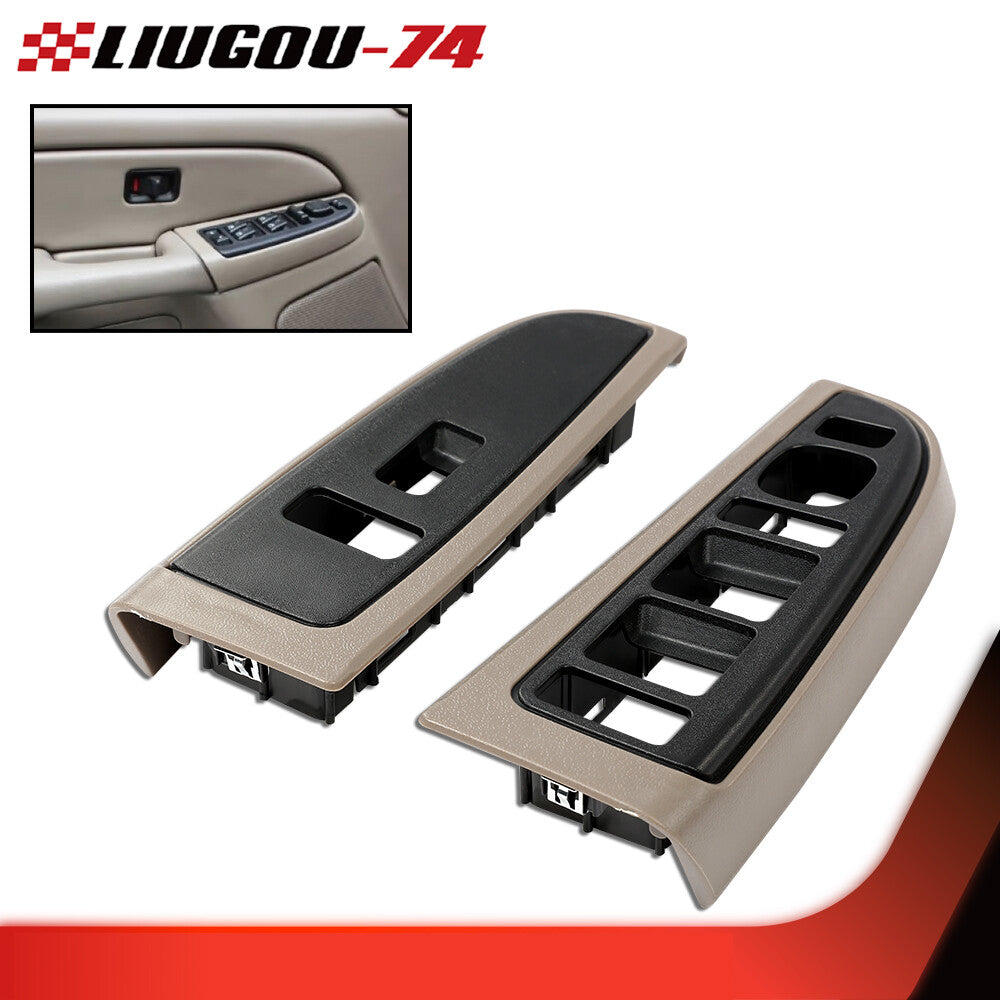 New front window switch decorative frame set suitable for 03-07 Silverado for Sierra Brown 2-piece- v