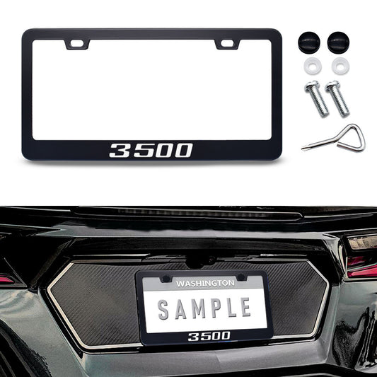 for Chevy Silverado 3500 Cab Accessory Metal License Plate Frame Black Cover
