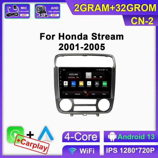 for Honda Stream 1 2000-2005 Android Auto Car Stereo Radio CarPlay GPS Player