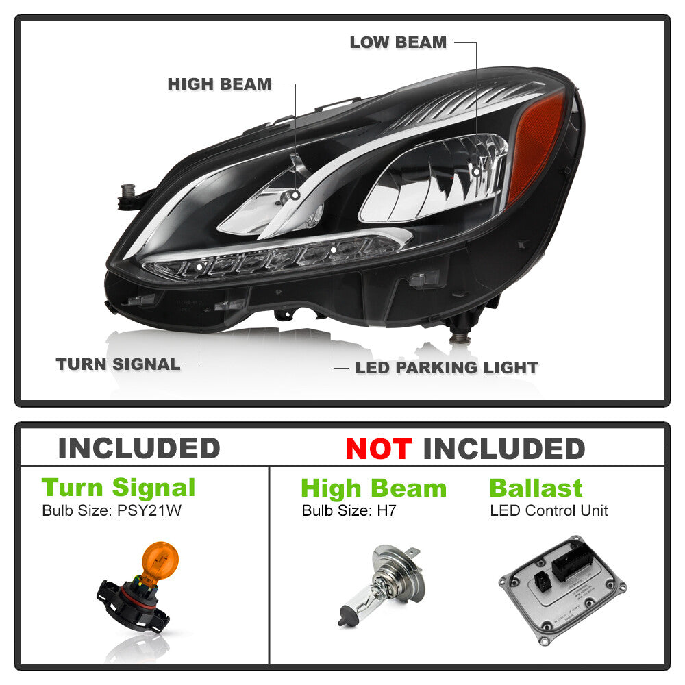 FULL LED Headlight LH Driver For 14-16 E-Class W212 Facelift Sedan n