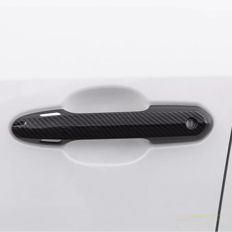 ABS Carbon Fiber Front Car Door Handles Cover Trim 4PCS for Toyota RAV4 2019-24