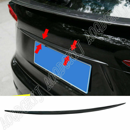 Carbon fiber trunk rear spoiler middle trim strip for lexus nx200t/300h 2014-17