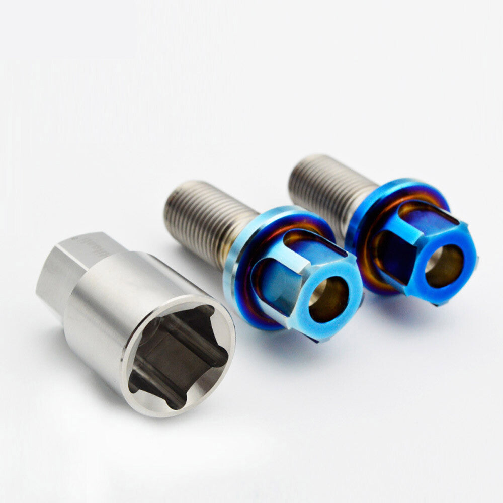 Wheel Lock Anti Theft Bolt M14x1.5mm Titanium Set (4 Bolts+1Key) for Benz series Q