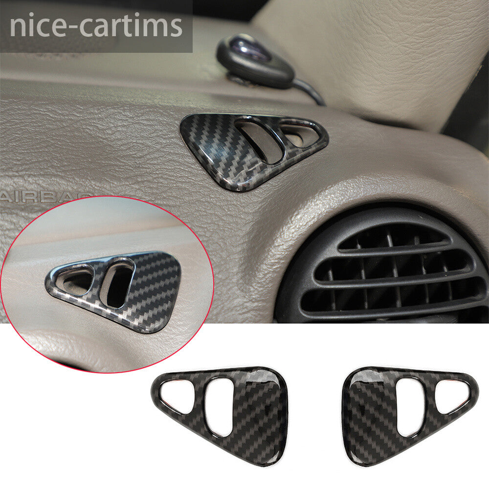 Carbon Fiber ABS Dashboard Side Vent Outlet Cover Fit for Jeep Liberty 1999-2007