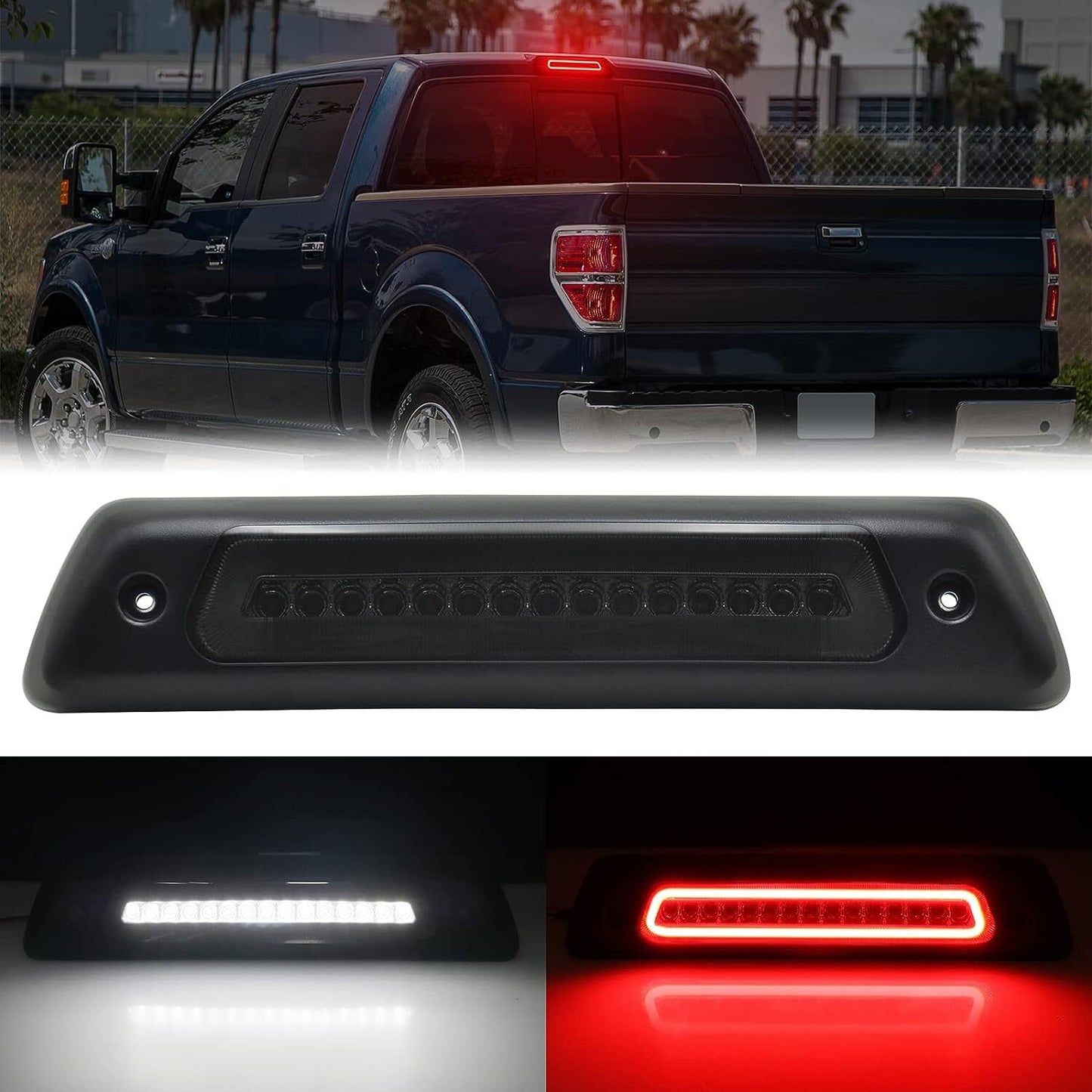Smoke red LED third brake light and reverse cargo taillights for 09-14- n