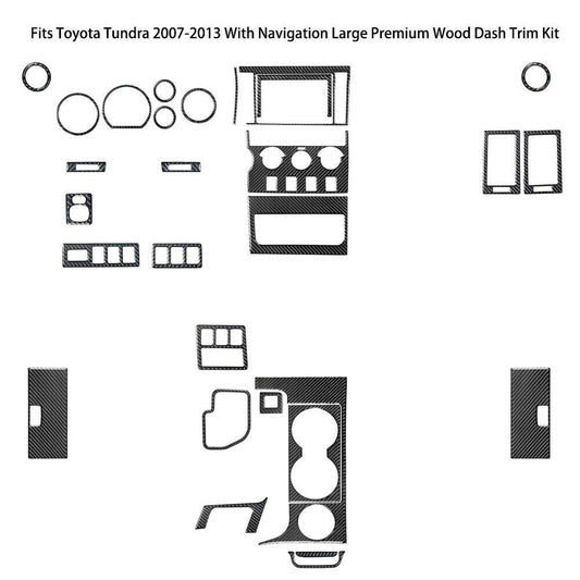 29x/set Carbon Fiber Interior Full Set Kit Cover Trim For Tundra 07-2013 n