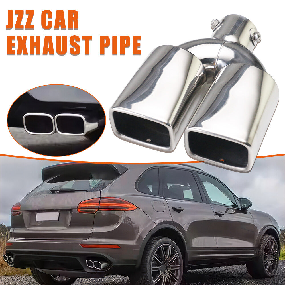 1PC 2.5 ID Rolled Screw-on Dual Exhaust Pipe Muffler Tips Square Tips