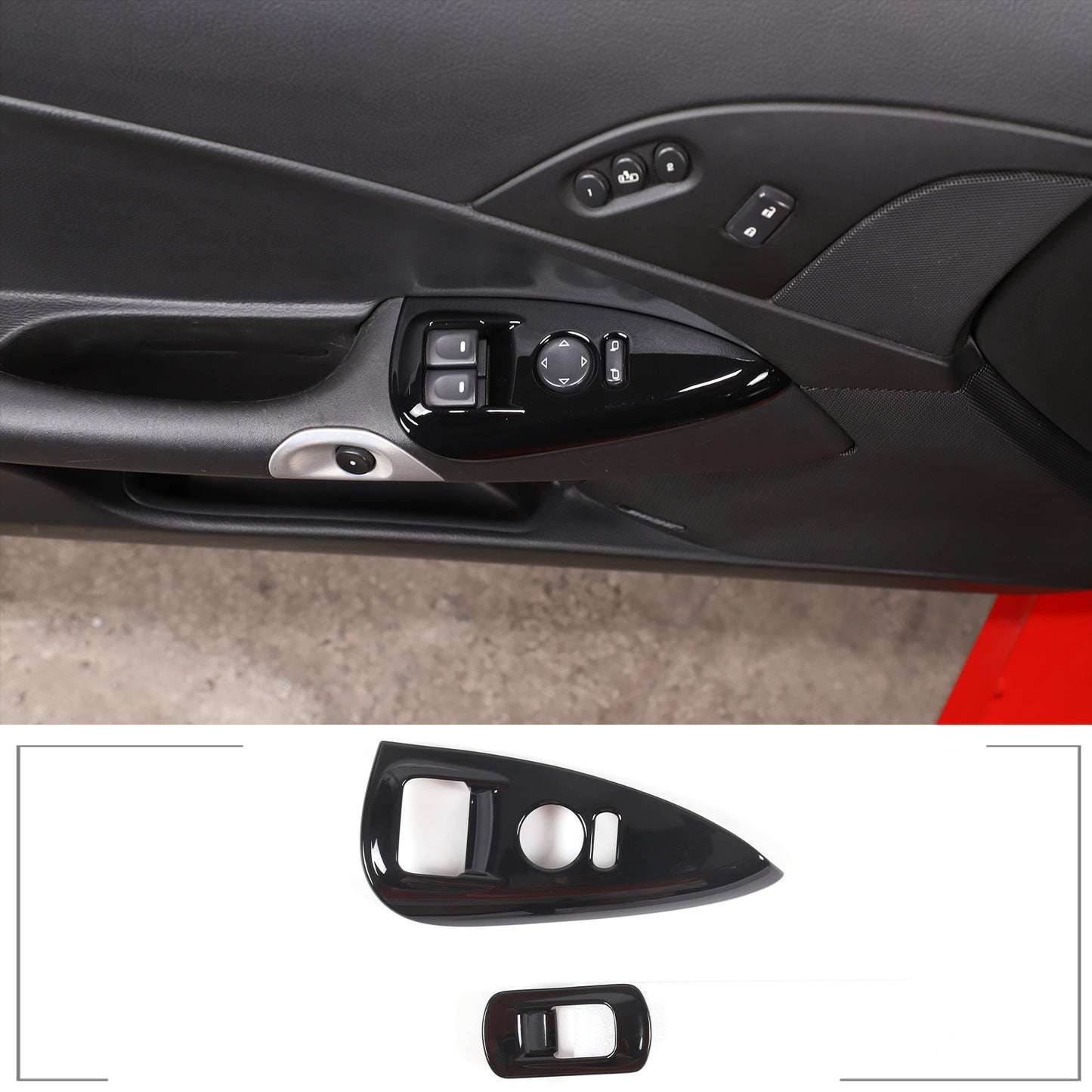 ABS Carbon Fiber Center Console Cup Holder Trim Frame for Ranger 2015 - 2021- v